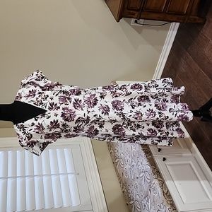 Ladies purple floral print dress